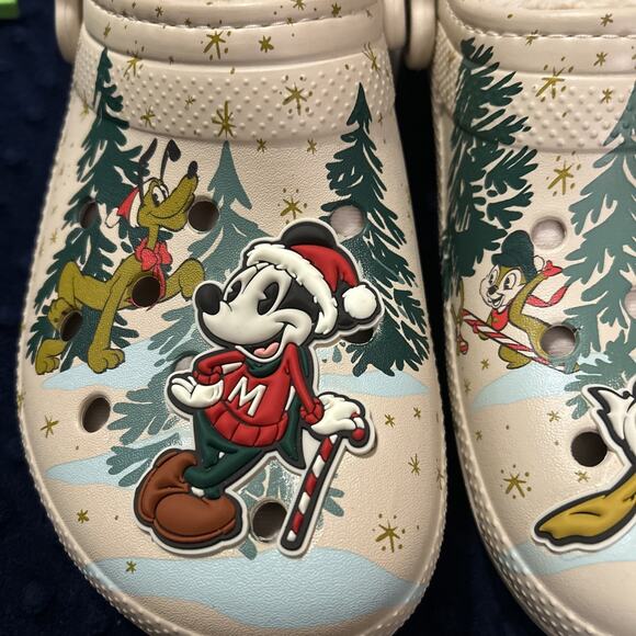 Disney Parks CROCS 2022 Mickey Christmas Holiday Fleece Lined Adult 9M 11W NEW main image 8